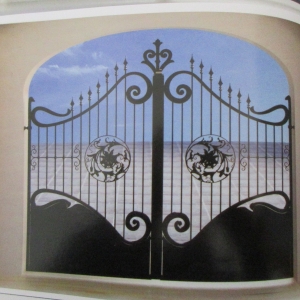 Wrought iron gates manufacturers China garden metal steel driveway swing sliding gate sppliers Hc-g13