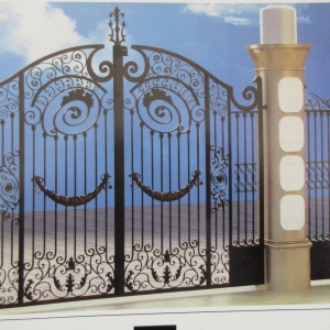Wrought iron gates manufacturers China garden metal steel driveway swing sliding gate sppliers Hc-g18