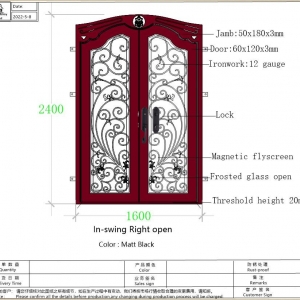 Australia top villa luxury wrought iron doors designs 