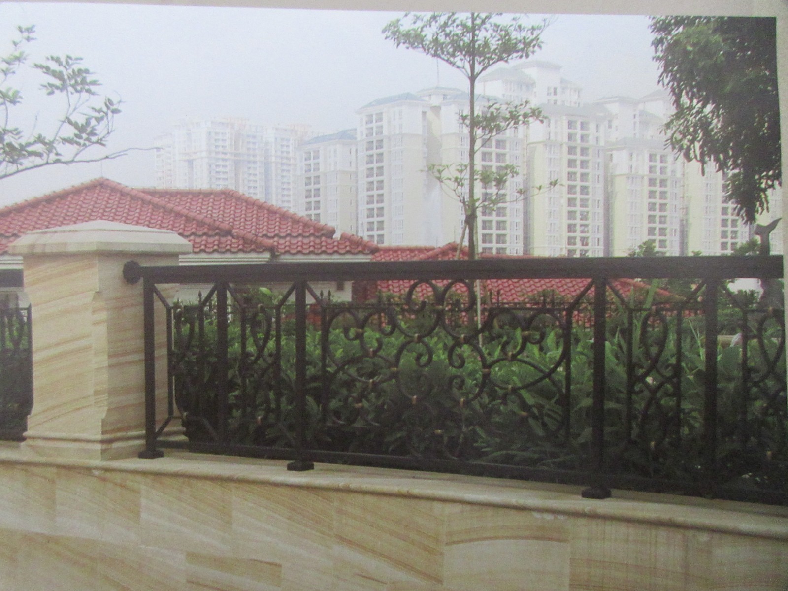 Wrought iron railings balustrades balcony manufacturers China garden metal steel railing sppliers Hc-r8