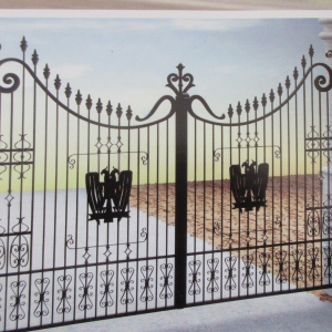 Wrought iron gates manufacturers China garden metal steel driveway swing sliding gate sppliers Hc-g2