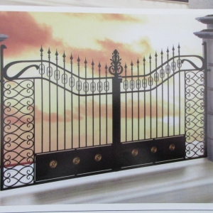 Wrought iron gate manufacturers China garden metal steel driveway swing sliding gates sppliers Hc-g30