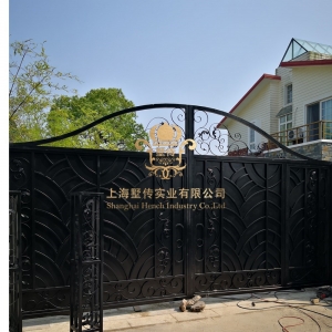 Wrought Iron Gate Manufacturers China Garden Metal Steel Driveway Swing Sliding Gates Fence Suppliers HC-Eg36