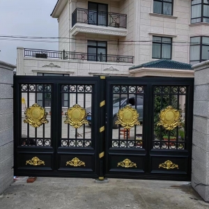 Driveway Wrought Iron Gates Manufacturers China Garden Metal Steel Aluminum Gates Door Railings Balustrades Fences Suppliers HC-Eg38