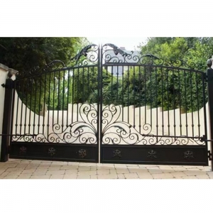 Driveway Wrought Iron Gates Manufacturers China Garden Metal Steel Aluminum Gates Door Railings Balustrades Fences Suppliers HC-Eg40