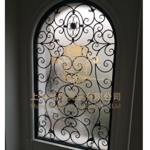 Villa wrought iron glass window