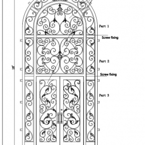 Export USA  Wrought Iron Railing Door CAD Design 