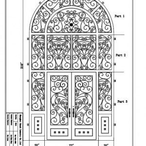 Export USA  Wrought Iron Railing Door CAD Design 2